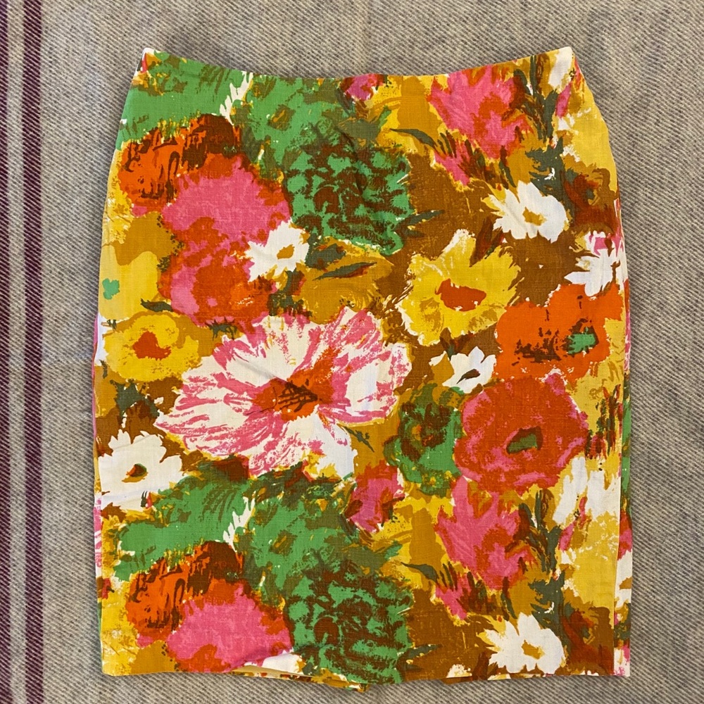 Talbots floral pencil skirt
